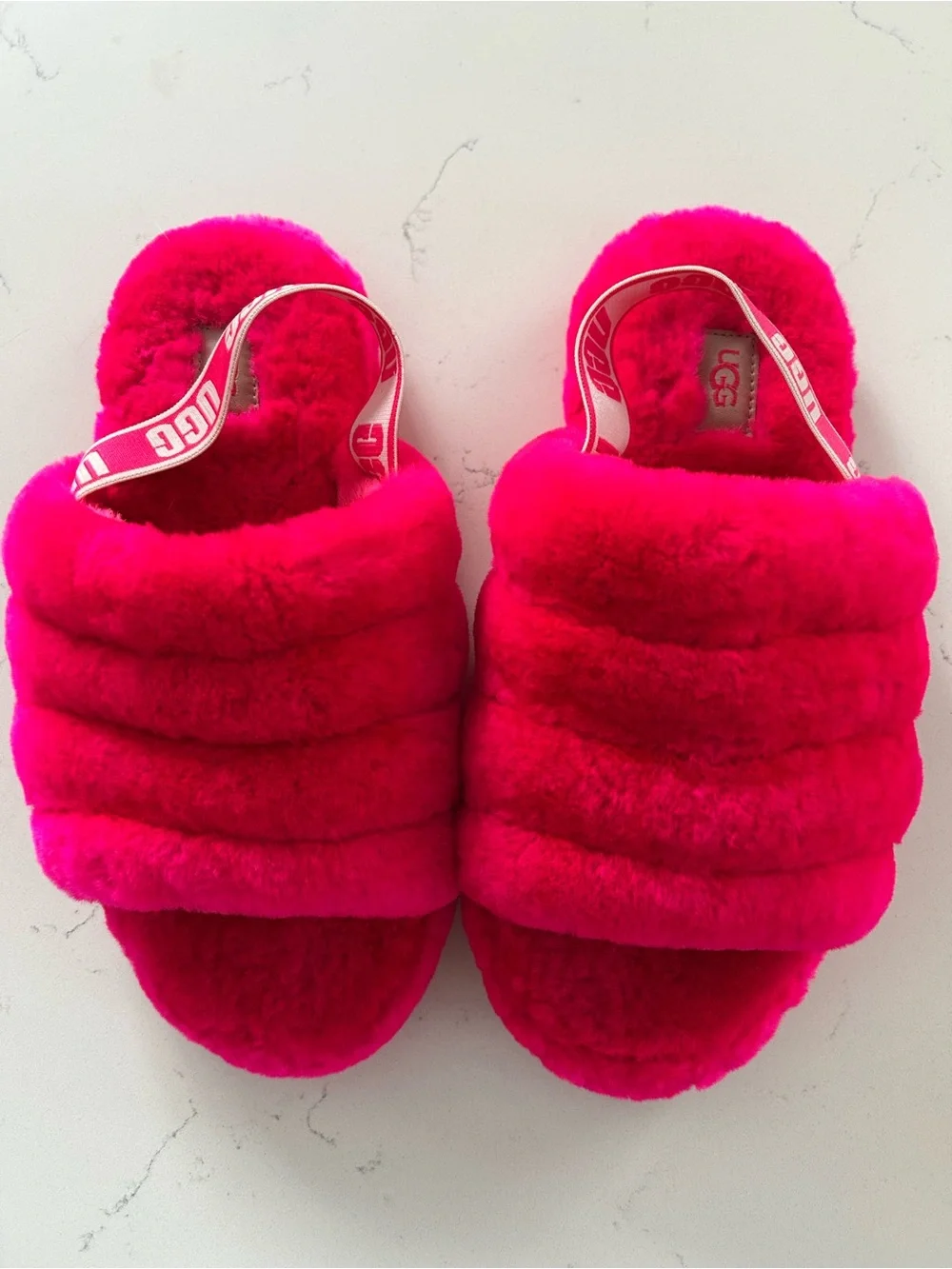 Ugg slippers pink slingback size 5 big kids (fits woman’s 8 )